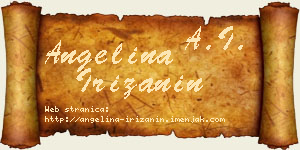 Angelina Irižanin vizit kartica